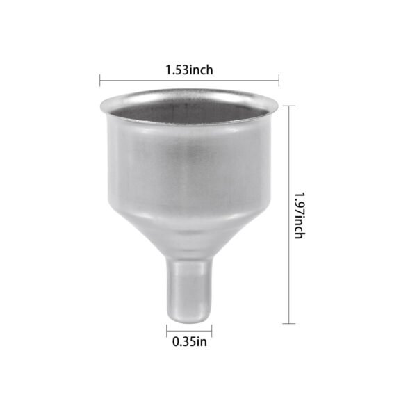 Stainless Steel Mini Funnels Multi-Purpose Small Funnels for Drinking Liquor Flask, Essential Oil Bottle, Spice Powder Homemade Make-Up Fillers Silver, Pack of 1 - Image 2