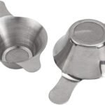 , 2 Pack Different Size Stainless Steel Mini Strainer Fine Mesh Tea Funnel Coffee Filter with Double Handles