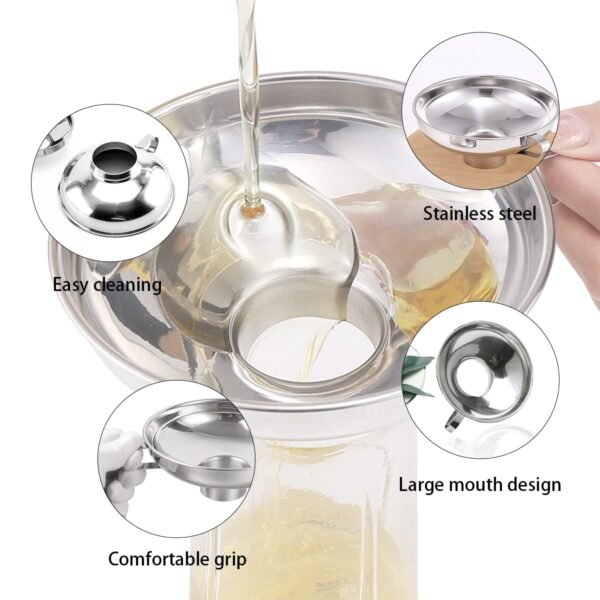 Stainless Steel Canning Funnel for Mason Jars, Wide Mouth Funnel for Filling Bottles - Image 2