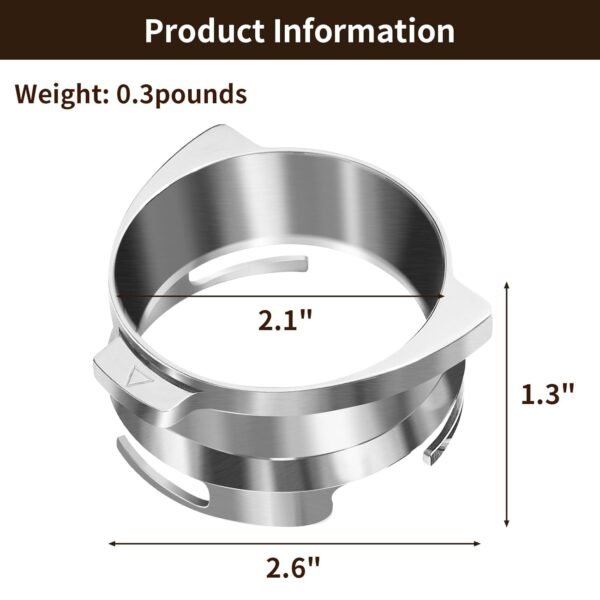 Stainless Steel 54mm Dosing Funnel for Espresso Portafilters - Image 2
