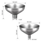 2-Piece Stainless Steel Kitchen Funnel Set with 1-Inch and 0.5-Inch Ports for Transferring and Filling Liquids, Coffee Beans, Spice Blends, and Powders Easy to Clean! - Image 2