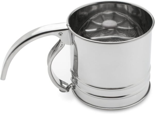 Flour Sifter, Stainless Steel, 1-Cup, Metallic