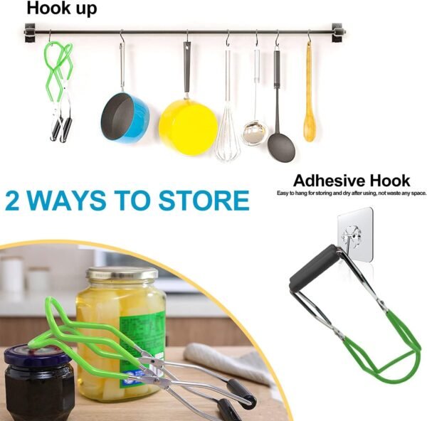 2 Pieces Stainless Steel Canning Jar Lifter Tongs and Canning Funnel with Safe and Secure Grip for Wide Mouth and Regular Jars, Easy to clean and Dishwasher safe - Image 2