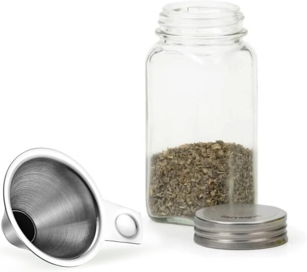 Mini Stainless steel funnel for Dry Ingredient Shakers and Jars Containers Kitchen Use Filling Peppercorn, Spice Mills, Salt