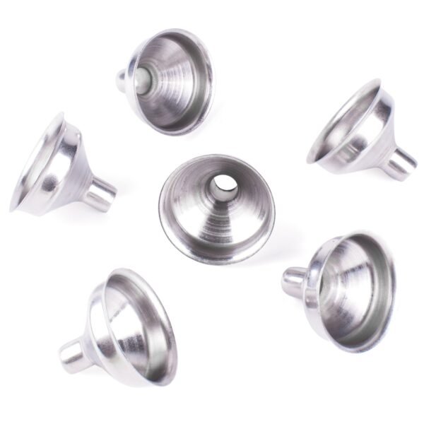 1.25" Stainless Steel Mini Funnels for Miniature Bottles, Essential Oils, DIY Lipbalms, Cooking Spices Liquids, Homemade Make-Up Fillers (6 Pack) - Image 2